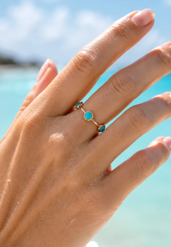 Anello Essenza Turchese in Argento 925 con Pietra Naturale