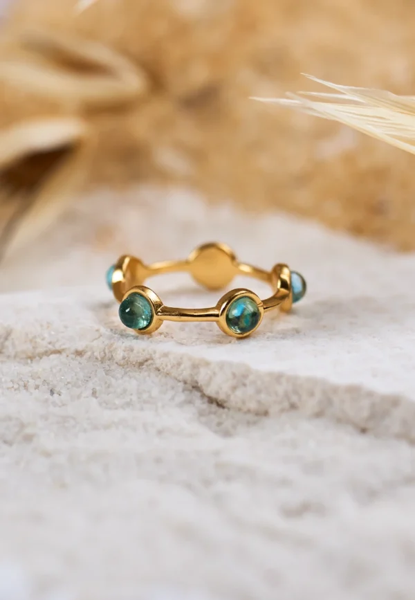 Anello Essenza Topazio Azzurro in Argento 925 con Pietra Naturale
