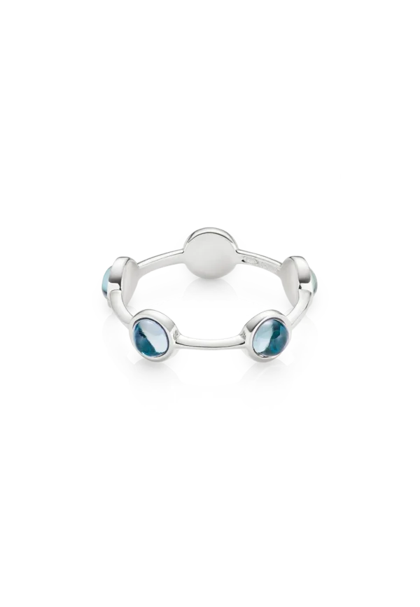 Anello Essenza Topazio Azzurro in Argento 925 con Pietra Naturale