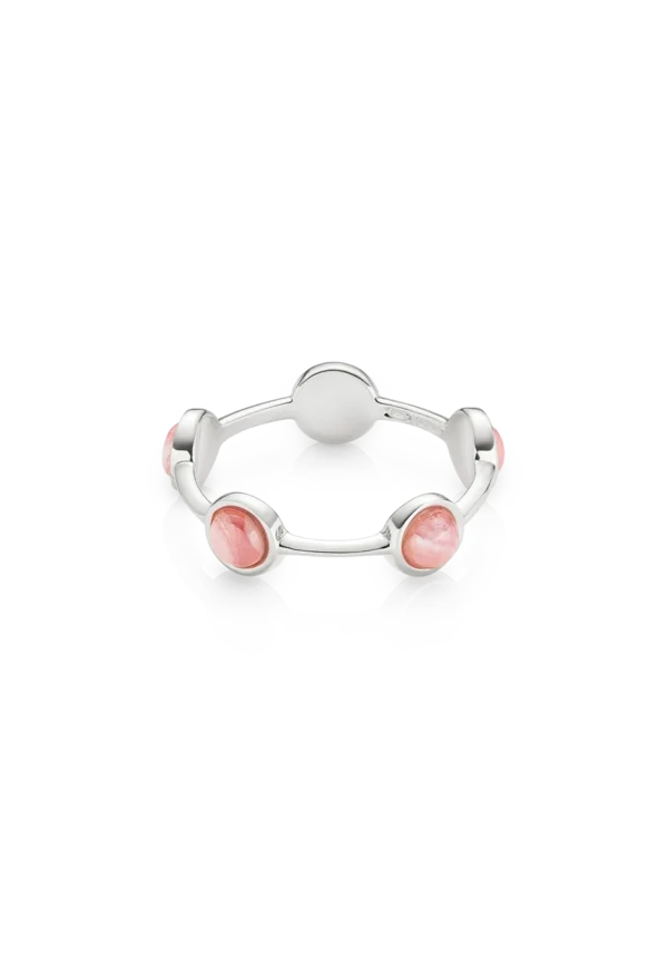 Anello Essenza Rodocrosite in Argento 925 con Pietra Naturale