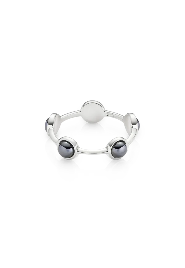 Anello Essenza Ematite in Argento 925 con Pietra Naturale