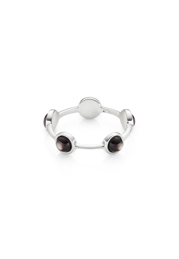 Anello Essenza Madreperla Nera in Argento 925 con Pietra Naturale