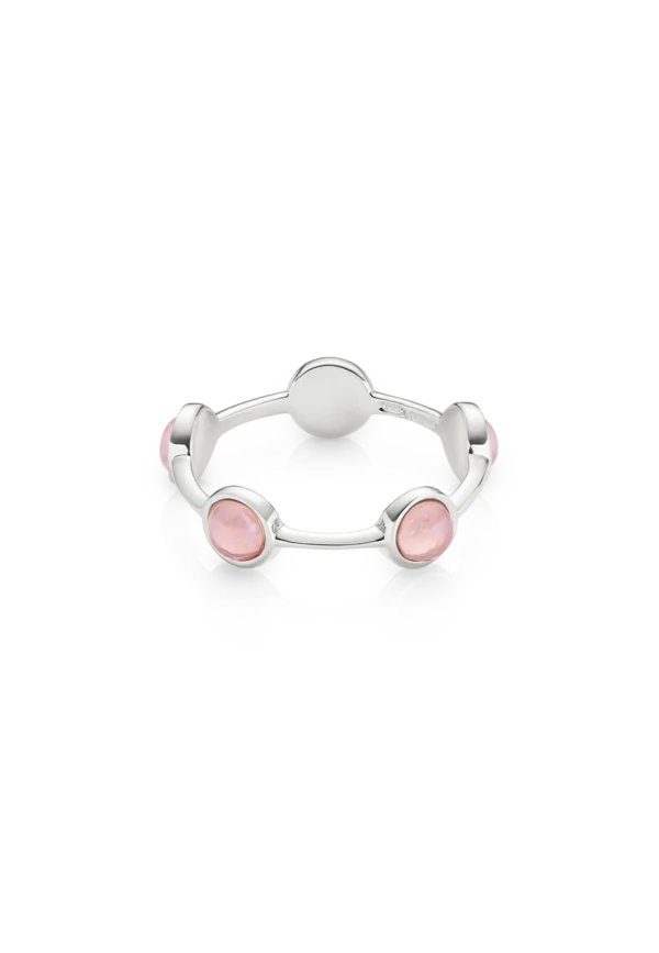 Anello Essenza Quarzo Rosa in Argento 925 con Pietra Naturale