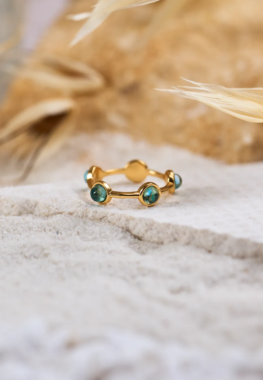 Anello Essenza Topazio Azzurro in Argento 925 con Pietra Naturale